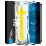 SupCares EasyFit Tempered Glass for iPhone 12 Pro Max (6.7 Inch) With Installation Kit | Military-Grade Gorilla Screen Protector | Edge to Edge Coverage | Black