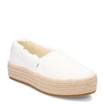 Toms Women's Valencia Platform Espadrille Sneakers Loafer Flat, White, 8.5