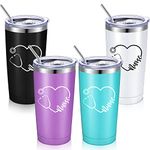 4 Sets Nurse Gifts for Women Stainless Steel Nurse Tumbler Cup Nurse Tumblers for Women Tumblers with Lids and Straws Nurse 4 Colors Nurse Appreciation Gifts for Nurse Women (Travel Tumblers)