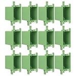 YOEMELY Standard Electrical Outlet Box, Single Gang Power Outlet Box with 14 Cubic Inches Junction Wall Outlet Box (Green, 12 Pack)