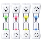 4 Pieces Kids Toothbrush Timer, Smile Pattern Hourglass 2 Minute Sandglass Timer, Sensory Toys for Kids Games Classroom Kitchen Cooking Home Office Decoration (4 Colors)