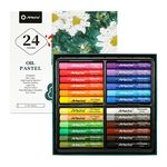 Artecho Oil Pastels Set of 24 Colors, Soft Oil Pastels for Art Painting, Drawing, Blending, Oil Crayons Pastels Art Supplies for Artists, Beginners, Students, Teachers