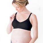 Medela Nursing T-Shirt Bra for Maternity/Breastfeeding, Black, Large