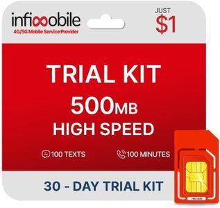 $1/Month | Infimobile Prepaid Plan: 30 Day Plan | 500MB High-Speed Data | 100 Min Talk + 100 Text | Prepaid Plan Service SIM Card | Nationwide Coverage | 4G, 5G Verizon Network