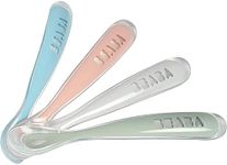 BÉABA First Age Silicone Spoon Set of 4 Blue/Pink/Grey/Green