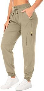Women's Hiking Pants Quick Dry UPF 50 Travel Golf Pants lightweight Camping Work Cargo Pants Zipper Pockets,2066,Khaki,2XL