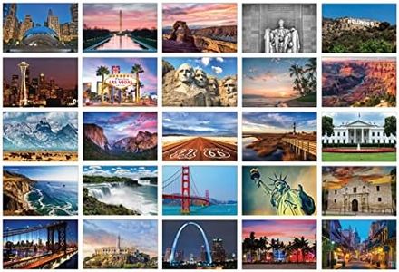 Better Office Products 50 Pack Travel Postcards, Famous US Landmarks and Historical Sites, High Gloss Photo Post Cards, 4 x 6 inch, 25 Amazing Photos of National Landmarks