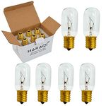 40 Watt T8 Tubular E17 Base Appliance Light Bulb,High Temp Resistance Incandescent Light Bulb for Microwave Oven,Cooktop Hood Pack of 6