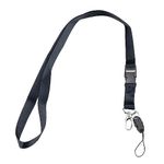 HXMJIED 1 Pcs Black Neck Lanyard Strap with Detachable Buckle and Metal Lobster Clip, 17.13 inch Office Badge Bulk Lanyards for Hanging ID Card Holder, Pass Card Badge, Keys or Cell Mobile Phone