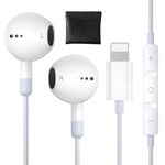 Lightning Headphones Wired Earphones for iPhone, [𝐀𝐩𝐩𝐥𝐞 MFi Certified] HiFi Stereo Headphone Wired in-Ear Earbuds Built-in Microphone & Volume Control for iPhone 14/13/SE/12/11/XR/8/7/XS