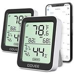 Govee Hygrometer Thermometer 2 Pack, Indoor Bluetooth Humidity Meter with APP Alerts, Room Thermometer with Large LCD Display, Max Min Records, 2-Year Data Storage Export