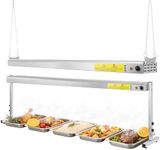 Hiteemer 60-Inch Food Heat Lamp, 1450W Commercial Food Warmer Electric Strip Heater Overhead Stainless Steel Catering Heating Lamp for Buffet Restaurant Parties Kitchen, Silver 115V