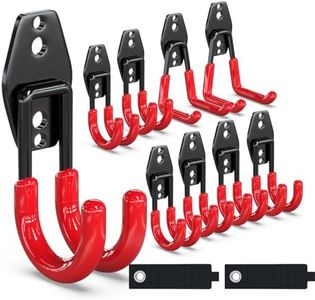 3-H Garden Hose Holder Wall Mount 2 Pack Solid Steel 2.8 Inch,6 Pack 2.5 Inch Compact Hose Hanger Heavy Duty Water Hose Holders for Outside,Red