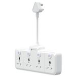 Portronics 2500W Power Plate Pro 4-in-1 Power Extender with 4 Universal Sockets, Individual Switches, 180° Flexible Cord, Child Safety Shutters, for Home, Office, Laptops, Mobiles & Appliances