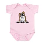 CafePress Brown White Bulldog Infant Bodysuit Cute Infant Bodysuit Baby Romper