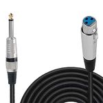 Hakuho Mic Cable 6.35mm Jack Male To XLR 3PIN Female Cord Wire For Microphone/Guitar Cable 20 Meter.Black, 1pc Pack (20 Meter/65.61 feet)