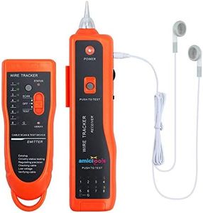 amiciTools XQ-350 Wire Tracker, Cable Break Point Tester for Network Cable (RJ45), Ethernet LAN, Telephone Line (RJ11) with 2X 9V Batteries, Orange