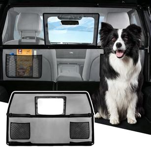 52" Wide Dog Car Barrier for SUV, Escape-Proof Dog Barrier with Removable Visual Window, Heavy-Duty Metal Frame & Chew-Resistant Mesh, Behind Front Seat Pet Divider for Cars, SUVs & Trucks