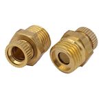 Sourcingmap Air Compressor 1/4PT Male Thread Metal Water Drain Valve Gold Tone 2 PCS