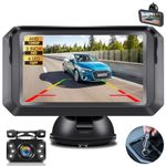 Vtopek Reversing Camera with 6 White LED Lights AHD 1080P 5 inch Reverse Camera for Car Van Caravan RV Rear View Camera 150° Wide Angle 5 Guide Lines Rear Camera IP69 Waterproof Parking Camera night