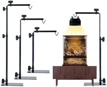 GVWRATW Reptile Lamp Stand, Adjustable 15.5-35 Inch Floor Light Holder for Heat Lamp & Dome, Metal Bracket for Terrarium Lighting & Heating.