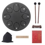 Rain Drum for Garden Steel Tongue Drum Rain Music Chakradrum Outside Chime Rhythm Instruments for Drums 6 Inch 8 Notes Cha-Kra Drum for Rain Outdoor