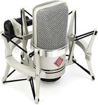 Neumann TLM 102 Studio Set - Cardioid Condenser Microphone Ideal for Home/Professional Studio Instrument Vocal Podcast Twitch Recording - Nickel