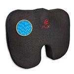 F FLX ENERGISING EXCELLENCE Orthopedic Memory Foam Support Gel Cushion for Sciatica, Tailbone and Hip Pain - Pressure Relief on the Back and Coccyx in your Car Seat, Office Chair or Wheelchair