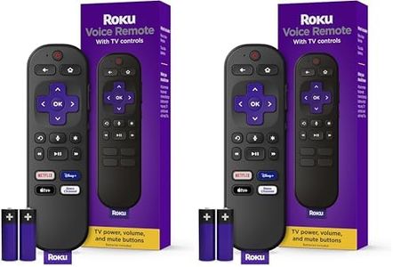 Roku Voice Remote | Replacement TV Remote Control with Voice Control, Simple Setup, & Pre-Set App Shortcuts - Compatible with Roku TV, Players, & Audio Devices (Pack of 2)