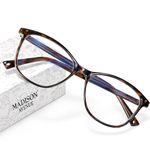 Madison Avenue Blue Light Blocking Glasses Anti Eyestrain UV Glare Blue Light Glasses for Women TV Phone Computer Gaming Eyeglasses (Demi)