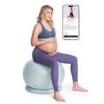 momcozy BirthEase Pregnancy Ball Set, Birthing Ball with App Full-Journey Courses, BPA-Free PVC & Anti Burst Exercise Yoga Ball for Pregnancy, Labor, Physio, Recovery
