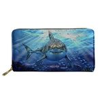 Showudesigns Shark Purse Children's Day Gifts Boys Girls Wallet Soft Leather Coin Purse Money Card Holder Outdoor Travel Pouch Bag