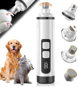 Javtoku Dog Nail Grinder Electric Powerful 3 Speeds Dog Nail Clippers with Lights Quiet Cat Nail Clipper Painless Care Trimmers Tools for Small Medium Large Dogs and Cats (Black)