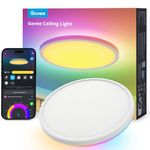 Govee Smart Ceiling Light, RGBIC LED Ceiling Light Fixture, 2400LM Flush Mount Light Fixture, 16 Million DIY Colors, Works with Alexa, 2200K-6500K Ceiling Lights for Bedroom, Living Room, 12 Inch