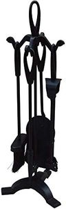 Buxton 5-Piece Steel and Cast Iron Fireplace Companion Set, Black by Fire Vida