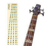 MoonEmbassy Bass Guitar Fretboard Note Map Decals/Stickers,4-String Bass Guitar Fingerboard for Beginner