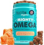 Mighty Paw Waggables Mighty Omega (Made in The USA, 120 Count) | Omega 3 Fish Oil Chew for Dogs. Salmon Flavor for Dog Skin and Coat Supplement. Soft Chew Fish Oil for Dogs - DHA & EPA, Bacon Flavor