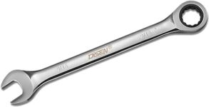 DISEN 9/16'' Ratcheting Wrench, Standard Combination Wrench with Chrome Vanadium Steel, 72-Tooth Box End and Open End Ratcheting Wrench for tight space