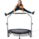 BCAN 48" Foldable Mini Trampoline for Adults Max Load 440lbs, Fitness Rebounder with Adjustable Foam Handlebar, Exercise Trampoline for Adults Indoor/Outdoor Workout