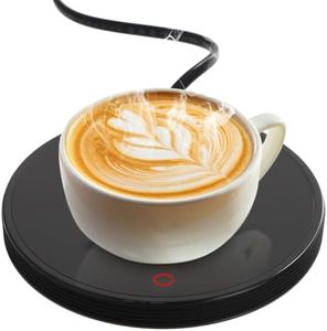 Calentador de Tazas de Café Inteligente con 2 Ajustes de Temperatura, Posavasos Eléctrico Calentado hasta 55 ℃, Placa Calentadora de Bebidas Eléctrica Apagado Automático de 8 Horas (Negro)