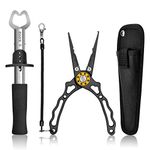 ZACX ZACX Fishing Pliers, Fish Lip Gripper Upgraded Muti-Function Fishing Pliers Hook Remover Split Ring,Fly Fishing Tools Set,Ice Fishing,Fishing Gear,Fishing Gifts for Men (Package B)