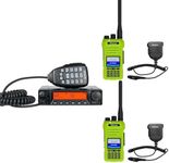 Retevis RA87 GMRS Mobile Radio, Base Station(1 Pack) with HA1G GMRS Radio Green(2 Pack), Speaker Microphone(2 Pack), 8 Repeater Channels, Dual Watch, Long Range Two Way Radio for Overlanding