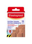 Elastoplast Extra Tough Waterproof Adhesive Bandages, 15 Strips, Beige | Flexible Fabric | Durable Protection Super Strong Adhesion for Extra Strong Sticking Power