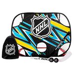 Franklin Sports NHL Kids Mini Hockey Goal + Shooting Target Set - Knee Hockey Pop Up Goal + Shooter Tutor with (2) Mini Hockey Sticks + (2) Mini Foam Balls