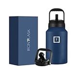 IRON °FLASK Sports Water Bottle - 128 Oz/One Gallon, 2 Lids, Straw and Spout, Leak Proof, Vacuum Insulated Stainless Steel, Hot Cold, Double Walled, Simple Thermo Mug, Metal Canteen Jug Growler