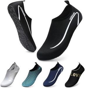 WateLves Scarpe da Scoglio Scarpette Donna Uomo Asciugatura Rapida Super Leggere Antiscivolo per Spiaggia e Snorkeling Unisex Linie Schwarz 44/45