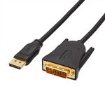 Amazon Basics DisplayPort to DVI Display Cable, 1920x1080p, 1080@60Hz, Gold-Plated Plugs, 6 Foot (1.8m), Black