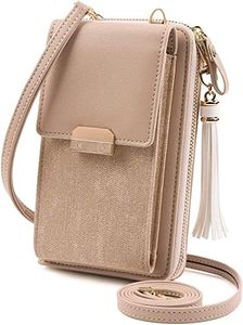 Aucuu Petit Sac à Main Téléphone Portable Femme en Cuir PU, Mini Crossbody avec Bandoulière Réglable/Gland, Sac Bandouliere avec Fentes pour Cartes