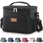Lifewit Insulated Lunch Bag for Men, Thermal Lunch Box for Women Cool Bag, Reusable Leakproof Lunch Tote Bag with Adjustable Shoulder Strap for Adult for Work/Picnic/Beach, Black, 9L 12 Can