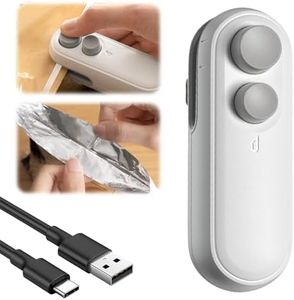 2027 New Rechargeable Mini Bag Sealer with Cutter Magnetic Back, White